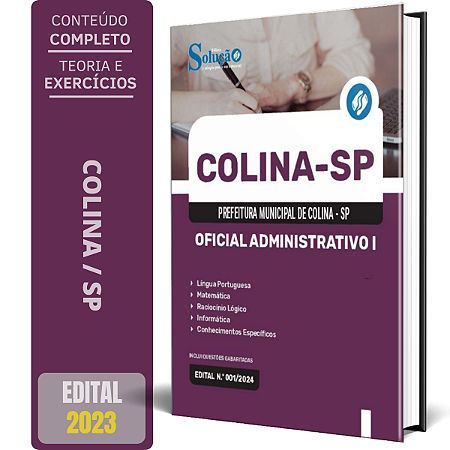 Apostila Prefeitura de Colina SP 2024 - Oficial Administrativo I