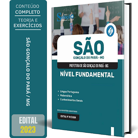 Apostila Prefeitura de São Gonçalo do Pará MG 2024 - Nível Fundamental