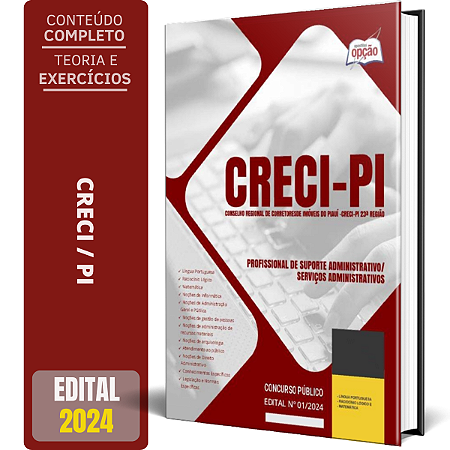 Apostila CRECI PI 2024 - Profissional de Suporte Administrativo/Serviços Administrativos