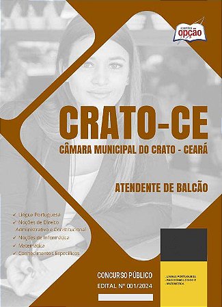 Apostila Câmara do Crato CE 2024 - Atendente de Balcão
