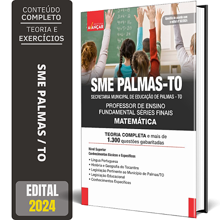 Apostila Concurso Sme Palmas To 2024 - Professor Dematemática