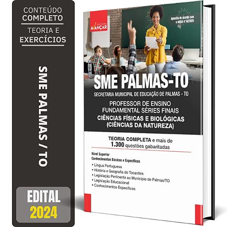Apostila Concurso Sme Palmas To 2024 - Professor De Ciências