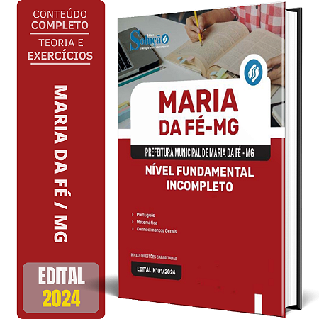 Apostila Prefeitura de Maria da Fé MG 2024 - Nível Fundamental Incompleto