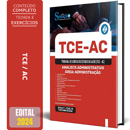 Apostila TCE AC 2024 - Analista Administrativo - Área: Administração (Cargo 1)