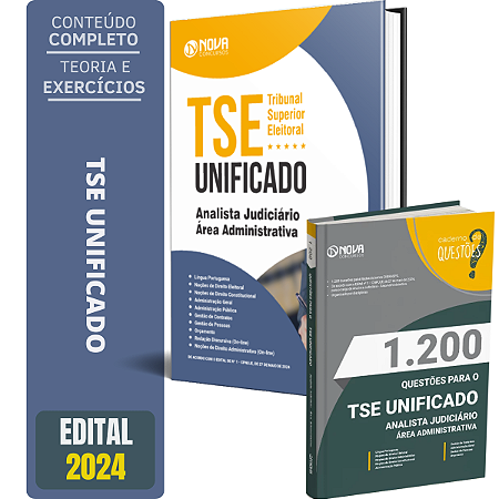 Kit Apostila Tse Unificado 2024 - Analista Administrativa + Testes