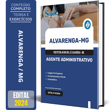 Apostila Prefeitura de Alvarenga MG 2024 - Agente Administrativo