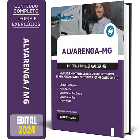 Apostila Prefeitura de Alvarenga MG 2024 - Nível Elementar (Alfabetizado): Motorista