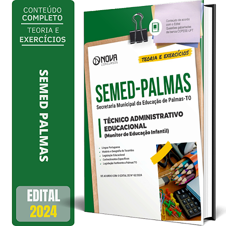 Apostila SEMED Palmas TO 2024 - Técnico Administrativo Educacional (Monitor de Educação Infantil)