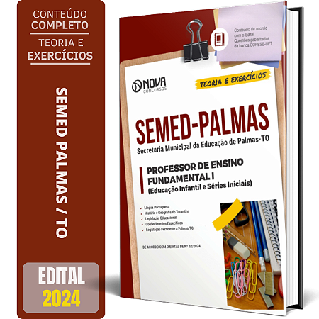 Apostila SEMED Palmas TO 2024 - Professor do Ensino Fundamental 1