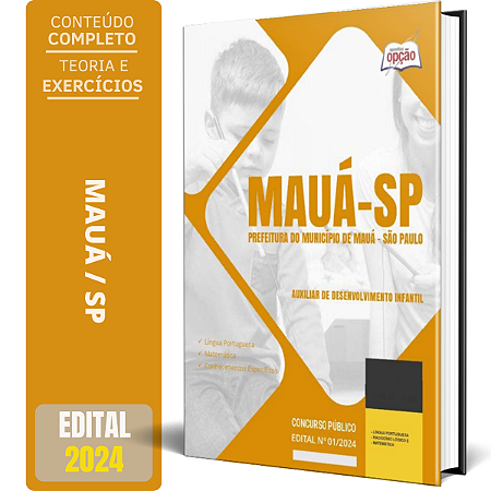 Apostila Prefeitura de Mauá SP 2024 - Auxiliar de Desenvolvimento Infantil