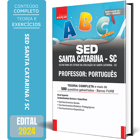 Apostila SED - SANTA CATARINA SC 2024 - PROFESSOR PORTUGUÊS