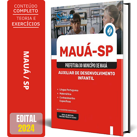 Apostila Prefeitura de Mauá SP 2024 - Auxiliar de Desenvolvimento Infantil