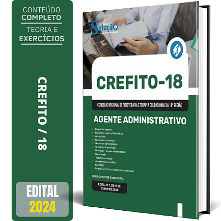 Apostila CREFITO 18 2024 - Agente Administrativo