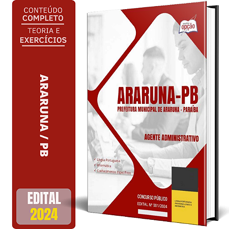 Apostila Prefeitura de Araruna PB 2024 - Agente Administrativo