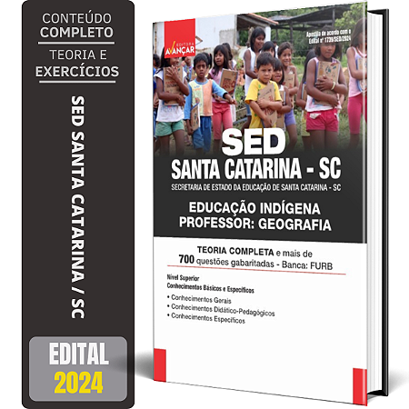 Apostila Sed Santa Catarina 2024 - Indígena - Professor Geografia