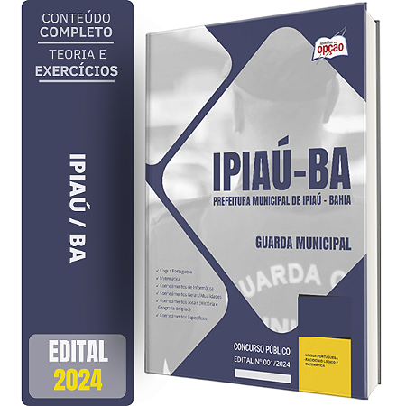 Apostila Prefeitura de Ipiaú BA 2024 - Guarda Municipal