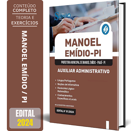 Apostila Prefeitura de Manoel Emídio PI 2024 - Auxiliar Administrativo