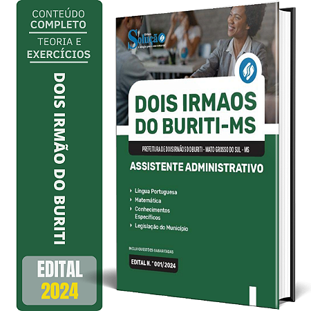 Apostila Prefeitura de Dois Irmãos do Buriti MS 2024 - Assistente Administrativo