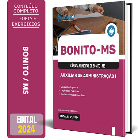 Apostila Câmara de Bonito MS 2024 - Auxiliar de Administração I
