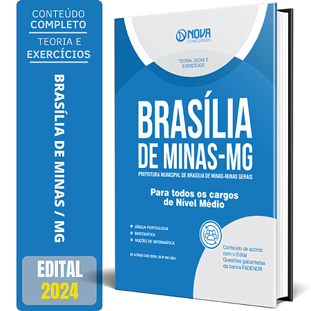 Apostila Prefeitura de Brasília de Minas MG 2024 - Comum a Todos Cargos de Nível Médio