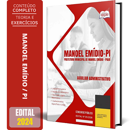 Apostila Prefeitura de Manoel Emídio PI 2024 - Auxiliar Administrativo