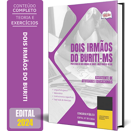 Apostila Prefeitura de Dois Irmãos do Buriti MS 2024 - Assistente de Atividades Educacionais