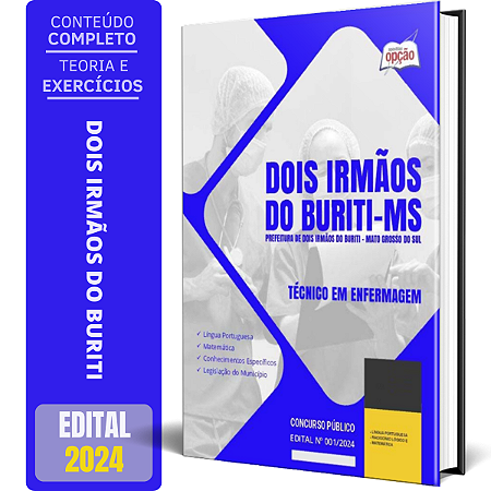 Apostila Prefeitura de Dois Irmãos do Buriti MS 2024 - Técnico em Enfermagem