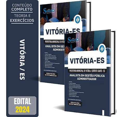 Apostila Prefeitura de Vitória ES 2024 - Analista em Gestão Pública - Administrador