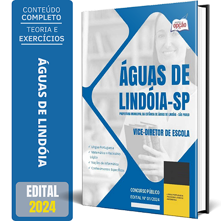 Apostila Prefeitura da Estância de Águas De Lindóia SP 2024 Vice-Diretor de Escola