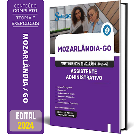 Apostila Prefeitura de Mozarlândia GO 2024 - Assistente Administrativo