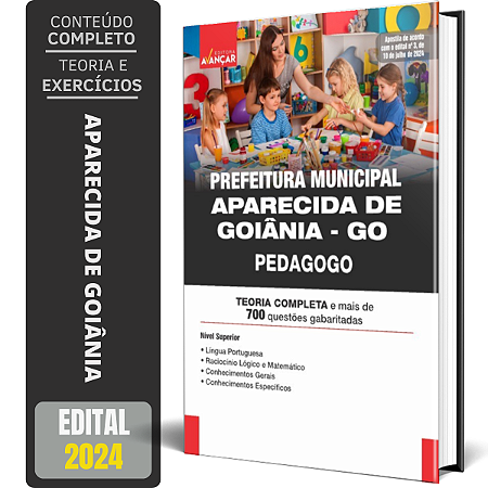 Apostila Aparecida De Goiânia 2024 - Pedagogo