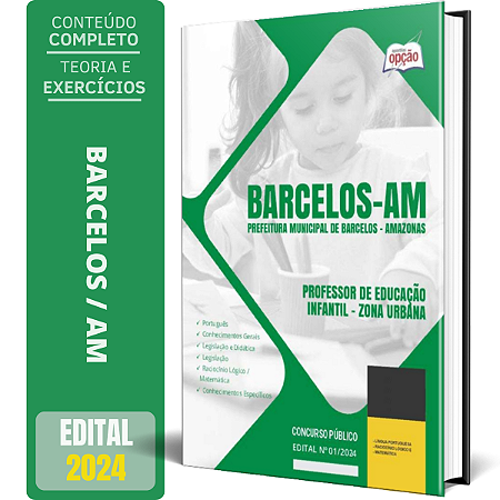 Apostila Prefeitura de Barcelos AM 2024 - Professor de Educação Infantil - Zona Urbana
