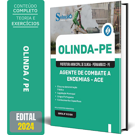 Apostila Prefeitura de Olinda PE 2024 - Agente de Combate a Endemias – ACE