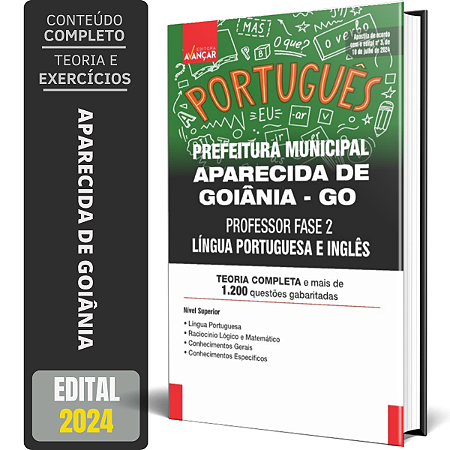 Apostila Aparecida De Goiânia 2024 - Língua Portuguesa E Inglês