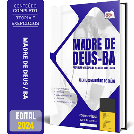 Apostila Prefeitura de Madre de Deus BA 2024 - Agente Comunitário de Saúde