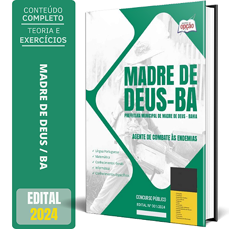 Apostila Prefeitura de Madre de Deus BA 2024 - Agente de Combate às Endemias