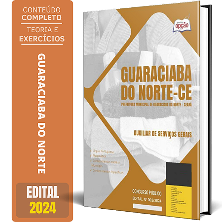 Apostila Prefeitura de Guaraciaba do Norte CE 2024 - Auxiliar de Serviços Gerais
