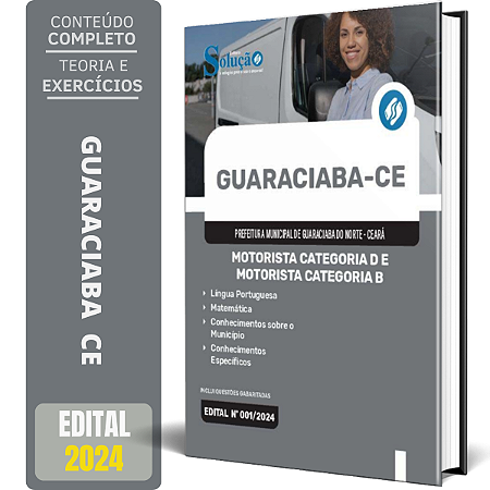 Apostila Prefeitura de Guaraciaba do Norte CE 2024 - Motorista Categoria D e Motorista Categoria B