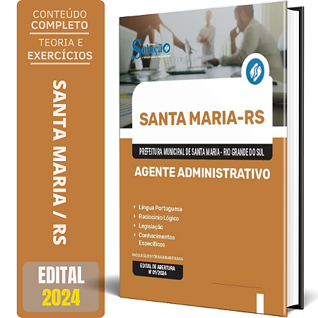 Apostila Prefeitura de Santa Maria RS 2024 - Agente Administrativo