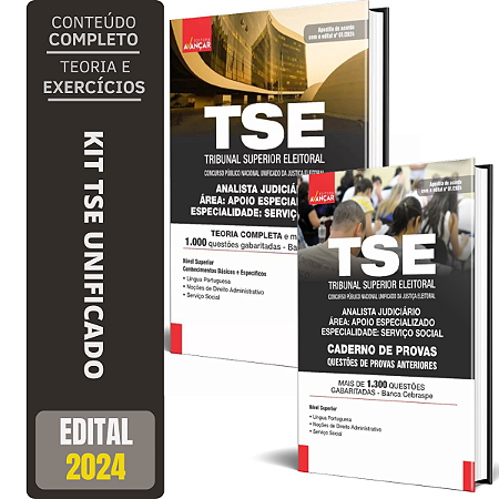 Kit Apostila Tse Unificado 2024 - Serviço Social + Questões