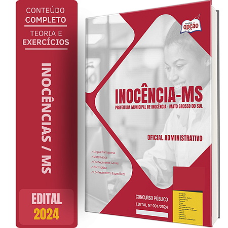 Apostila Prefeitura de Inocência MS 2024 - Oficial Administrativo