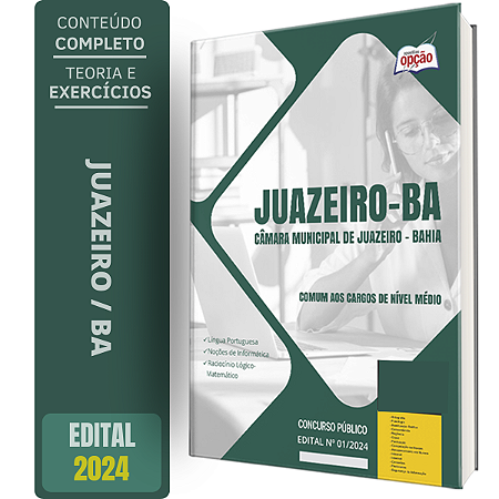 Apostila Câmara de Juazeiro BA 2024 - Comum aos Cargos de Nível Médio