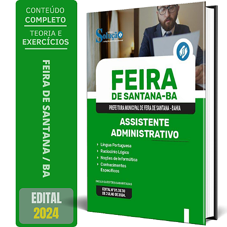 Apostila Prefeitura de Feira de Santana BA 2024 - Assistente Administrativo