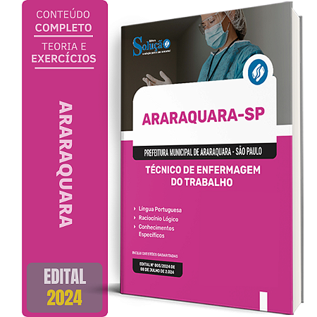 Apostila Prefeitura de Araraquara SP 2024 - Técnico de Enfermagem do Trabalho
