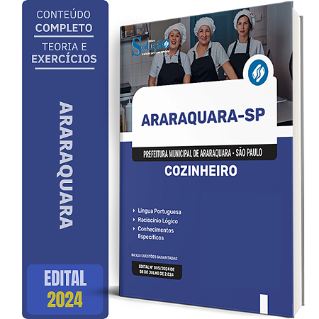 Apostila Prefeitura de Araraquara SP 2024 - Cozinheiro