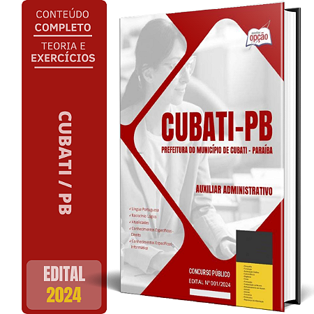 Apostila Prefeitura de Cubati PB 2024 - Auxiliar Administrativo