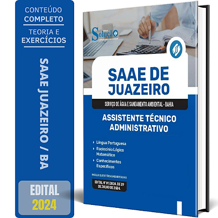 Apostila SAAE de Juazeiro BA 2024 - Assistente Técnico-Administrativo