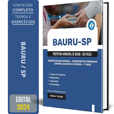 Apostila Prefeitura de Bauru SP 2024 - Agente Educacional - Cuidador