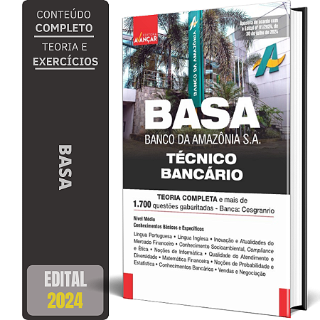Apostila BASA 2024 - BANCO DA AMAZÔNIA S.A - TÉCNICO BANCÁRIO