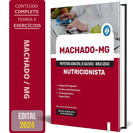 Apostila Prefeitura de Machado MG 2024 - Nutricionista